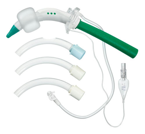 Dilation set + tracheostomy tube with low-pressure cuff, fenestration, subglottic suction and minimally traumatic inserter